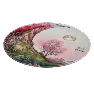 Erstelle Deine eigene Pink Moon Landschaft Schneidebrett