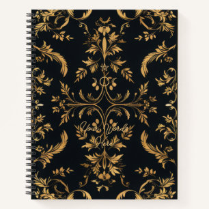 Erstelle deine eigene schwarze und goldene ornamen notizbuch