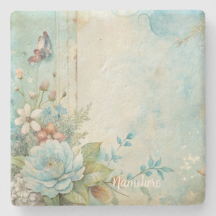 Erstelle Deine eigene shabby chic romantische blau Steinuntersetzer