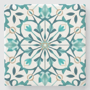 Erstelle deine eigene tealfarbene Seafoam-Gold-Fau Steinuntersetzer