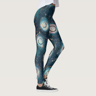 Erstelle deine eigene türkis-rosa Blasengalaxie Leggings