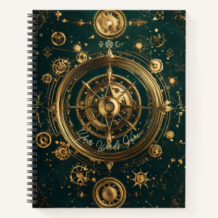 Erstelle deine eigene vergoldete Teal-Steampunk-Ko Notizbuch
