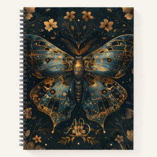 Erstelle deine eigene viktorianische Blaue Goldmot Notizbuch