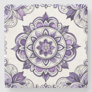 Erstelle deine eigene violette Talavera-Blume Steinuntersetzer