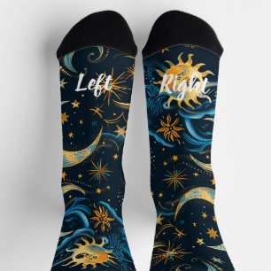 Erstelle deine eigenen Blau & Gold Sonne Mond & St Socken