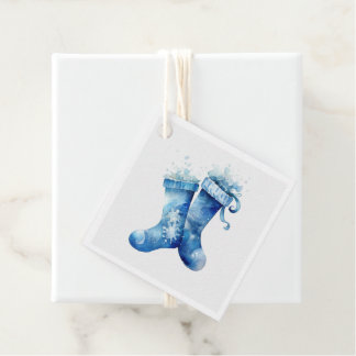 Erstelle deine eigenen blauen Wasserfarbe-Weihnach Geschenkanhänger