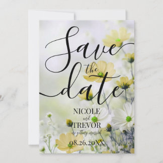 Erstelle deine eigenen einfachen gelben Blumen Hoc Save The Date