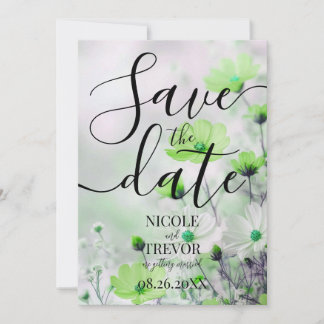 Erstelle deine eigenen einfachen grünen Blumen Hoc Save The Date