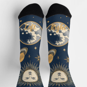 Erstelle deine eigenen Gold Blau Weiß Himmelsstrüm Socken