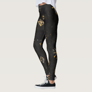 Erstelle deine eigenen goldenen Hexensymbole Schwa Leggings