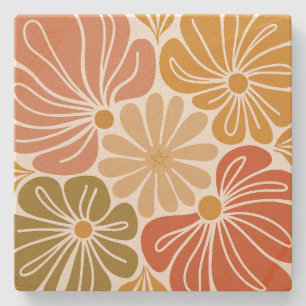 Erstelle deine eigenen groovy retro Gerbera Blumen Steinuntersetzer