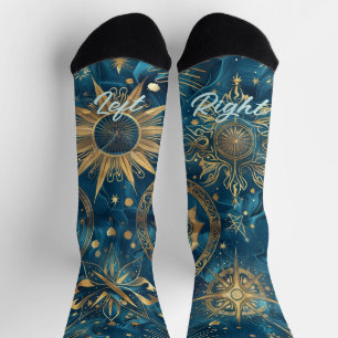 Erstelle deine eigenen mystischen blauen und golde socken