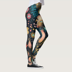 Erstelle deine eigenen mystischen Blumen Farbige B Leggings