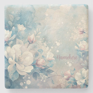 Erstelle deine eigenen shabby chic rosa und weißen steinuntersetzer