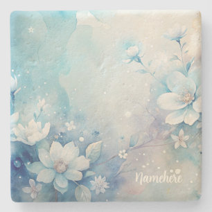 Erstelle deine eigenen shabby chic weißen Teerosen Steinuntersetzer
