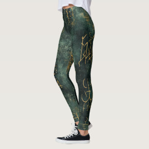 Erstelle deine eigenen teal goldenen arkane Kritze Leggings