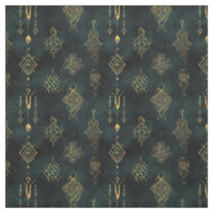 Erstelle deine eigenen teal goldenen arkane Symbol Stoff