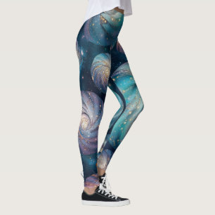 Erstelle deine eigenen Türkis Rosa Spiralen-Blasen Leggings