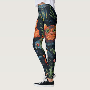 Erstelle deine eigenen wilden Koboldkatzen Vögel S Leggings