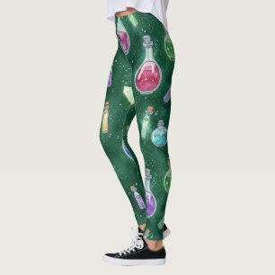 Erstelle Deine eigenen Zaubertränke Kristalle Grün Leggings