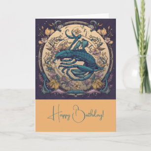 Erstelle deinen eigenen Art Nouveau Skorpion Zodia Feiertagskarte