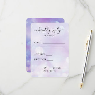Erstelle deinen eigenen ätherischen lila Bokeh RSVP Karte