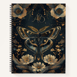 Erstelle Deinen eigenen blauen Gold-Motten-Garten- Notizbuch