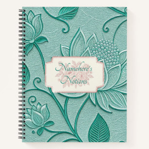Erstelle deinen eigenen blauen Lotus Vintage-Blume Notizbuch