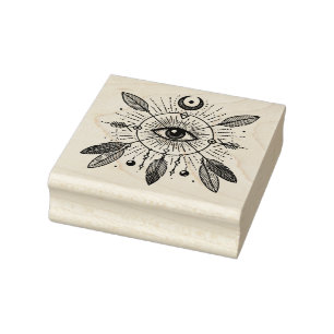 Erstelle deinen eigenen Boho-Federn-Anhänger mit d Gummistempel