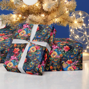Erstelle Deinen eigenen exotischen Pfauengarten Geschenkpapier