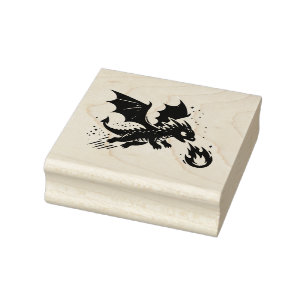 Erstelle deinen eigenen feuerspeienden Drachen-Nac Gummistempel