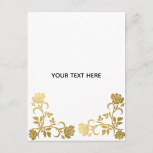 Erstelle Deinen Eigenen Goldenen Eleganten Postkarte
