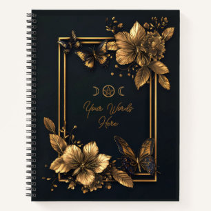 Erstelle deinen eigenen goldenen floralen Schmette Notizbuch