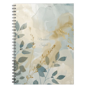 Erstelle deinen eigenen goldenen Nebel Blau Floral Notizblock