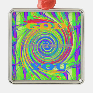 Erstelle Deinen eigenen Gott segne Dich inspiriere Silbernes Ornament