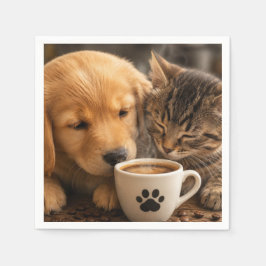 Erstelle deinen eigenen Hund und deine eigene Katz Serviette