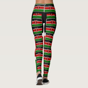 Erstelle deinen eigenen kenianischen Schwarz-Rot-G Leggings