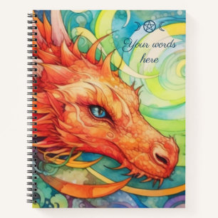 Erstelle Deinen eigenen mehrfarbigen roten Drachen Notizbuch
