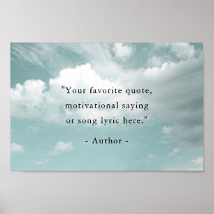 Erstelle Deinen Eigenen Motivationsspruch - Blauer Poster