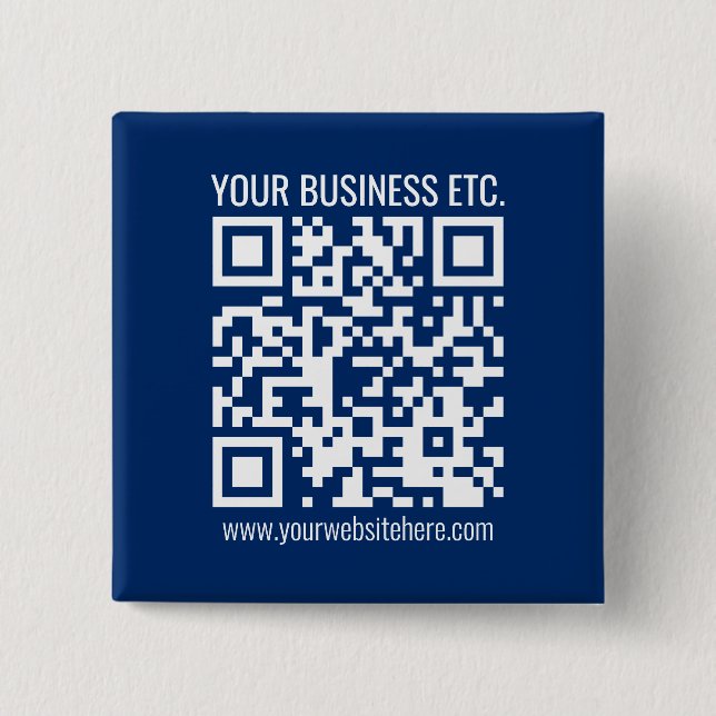 Erstelle Deinen eigenen QR-Code | Blau Button (Vorderseite)