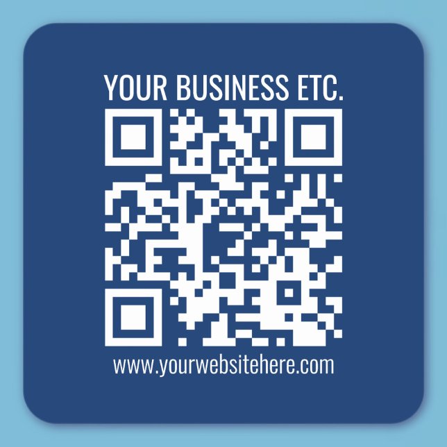 Erstelle Deinen eigenen QR-Code | Blau Quadratischer Aufkleber (Von Creator hochgeladen)