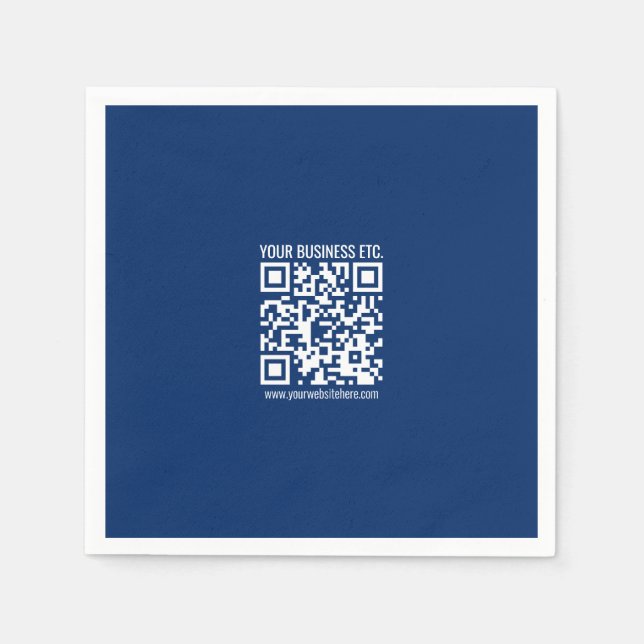 Erstelle Deinen eigenen QR-Code | Blau Serviette (Vorderseite)