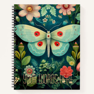 Erstelle deinen eigenen roten grünen floralen Gart Notizbuch