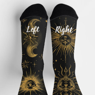 Erstelle deinen eigenen surrealen Himmel Mond & St Socken