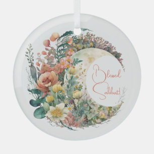 Erstelle deinen eigenen tropischen floralen Halbmo Ornament Aus Glas