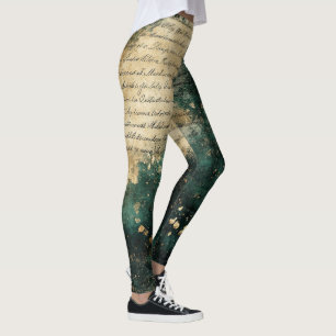 Erstelle Deinen Eigenen Türkis Gold Geheimnisvolle Leggings