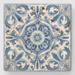 Erstelle Deinen eigenen Vintage-Blauen-Deft-Stil-B Steinuntersetzer
