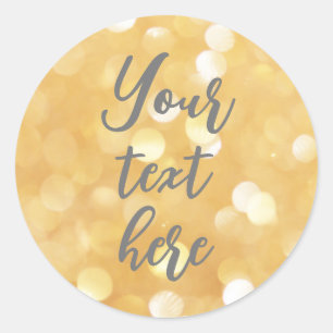 Erstelle eigenen Stickertext gold glänzend Glitter Runder Aufkleber
