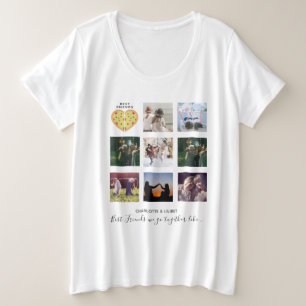 Erstelle eigenes BFF-Foto-Kollagen-Pizza-Geschenk Große Größe T-Shirt