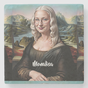 Erstelle ein benutzerdefiniertes lustiges Gesicht  Steinuntersetzer
